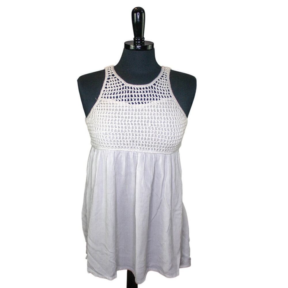 Billabong Minidress Crochet Beach Boho Resort Summer Babydoll Size S